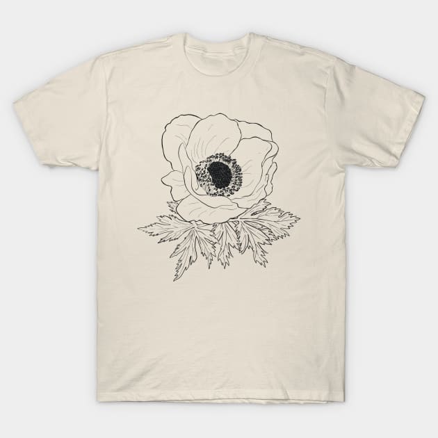 Anemone flower lover gift. Floral graphic tee T-Shirt by CreativeJourney